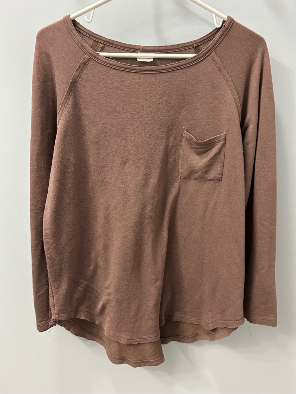 Tresics Brown Long-Sleeve Pocket Tee